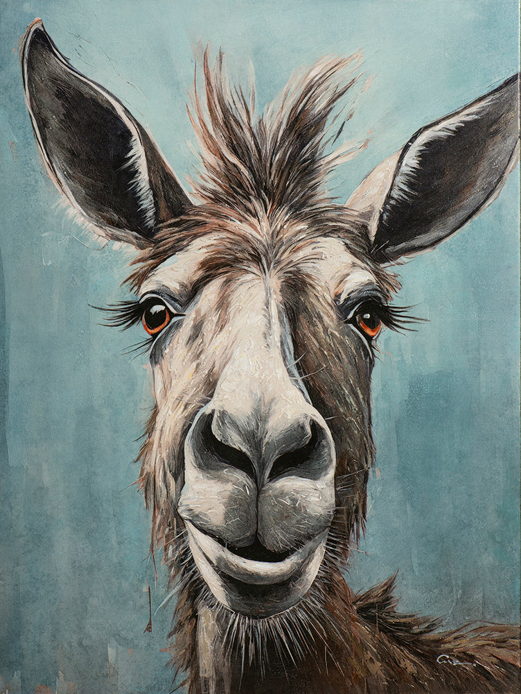 Peinture Âne souriant