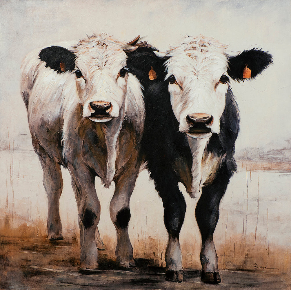 peinture de veaux mignons