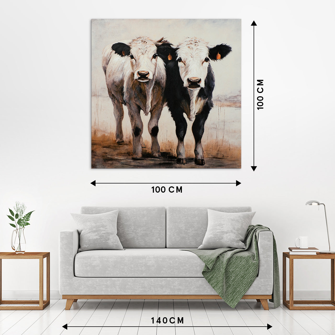 peinture de veaux mignons