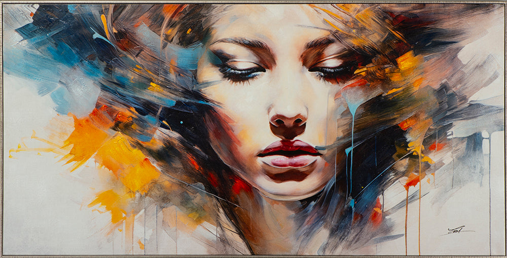 peinture Fille aux ombres colorées