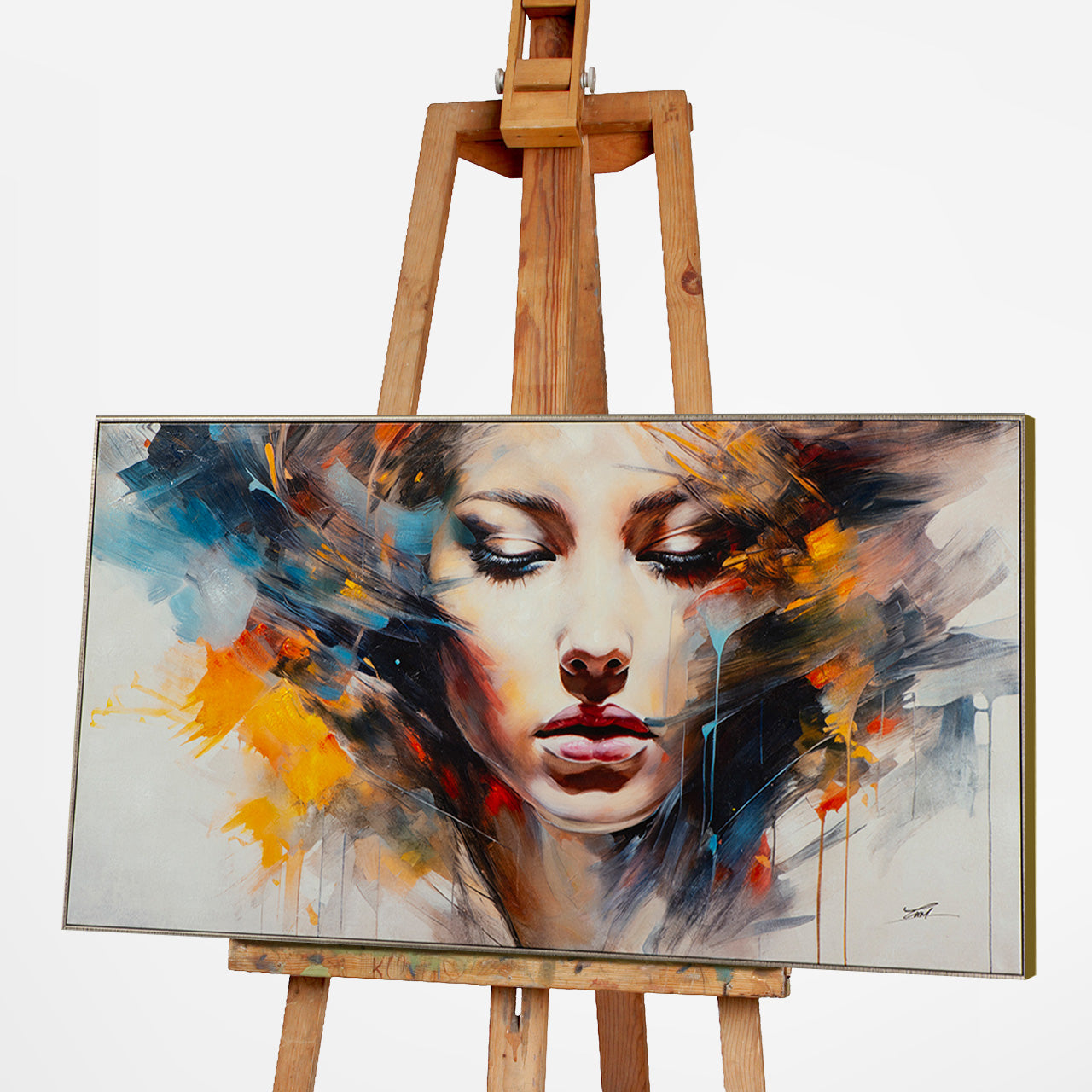 peinture Fille aux ombres colorées