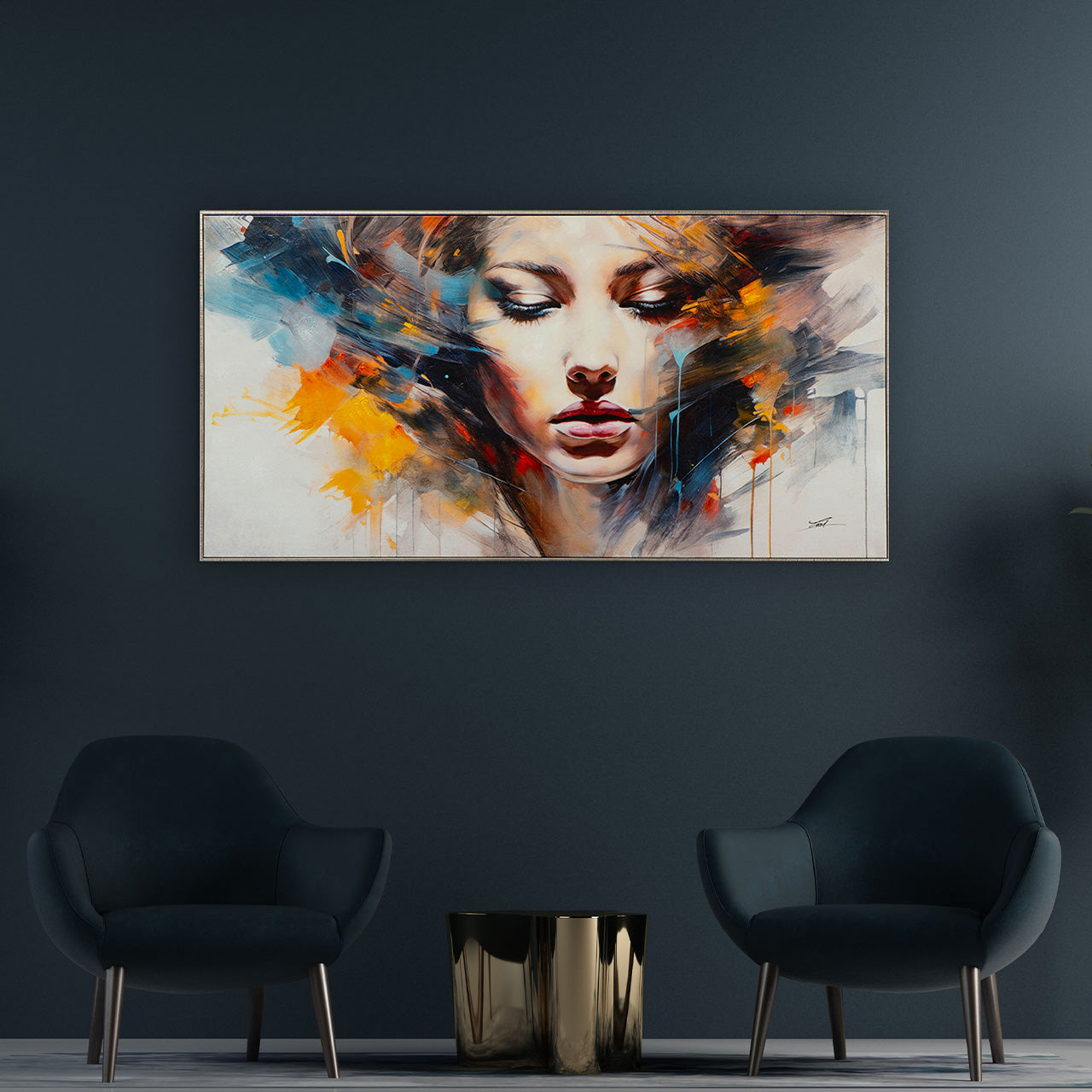 peinture Fille aux ombres colorées