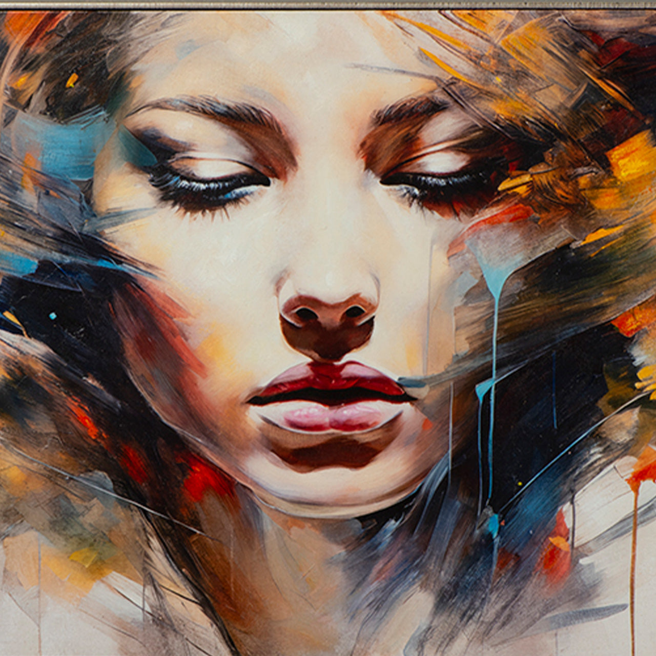 peinture Fille aux ombres colorées