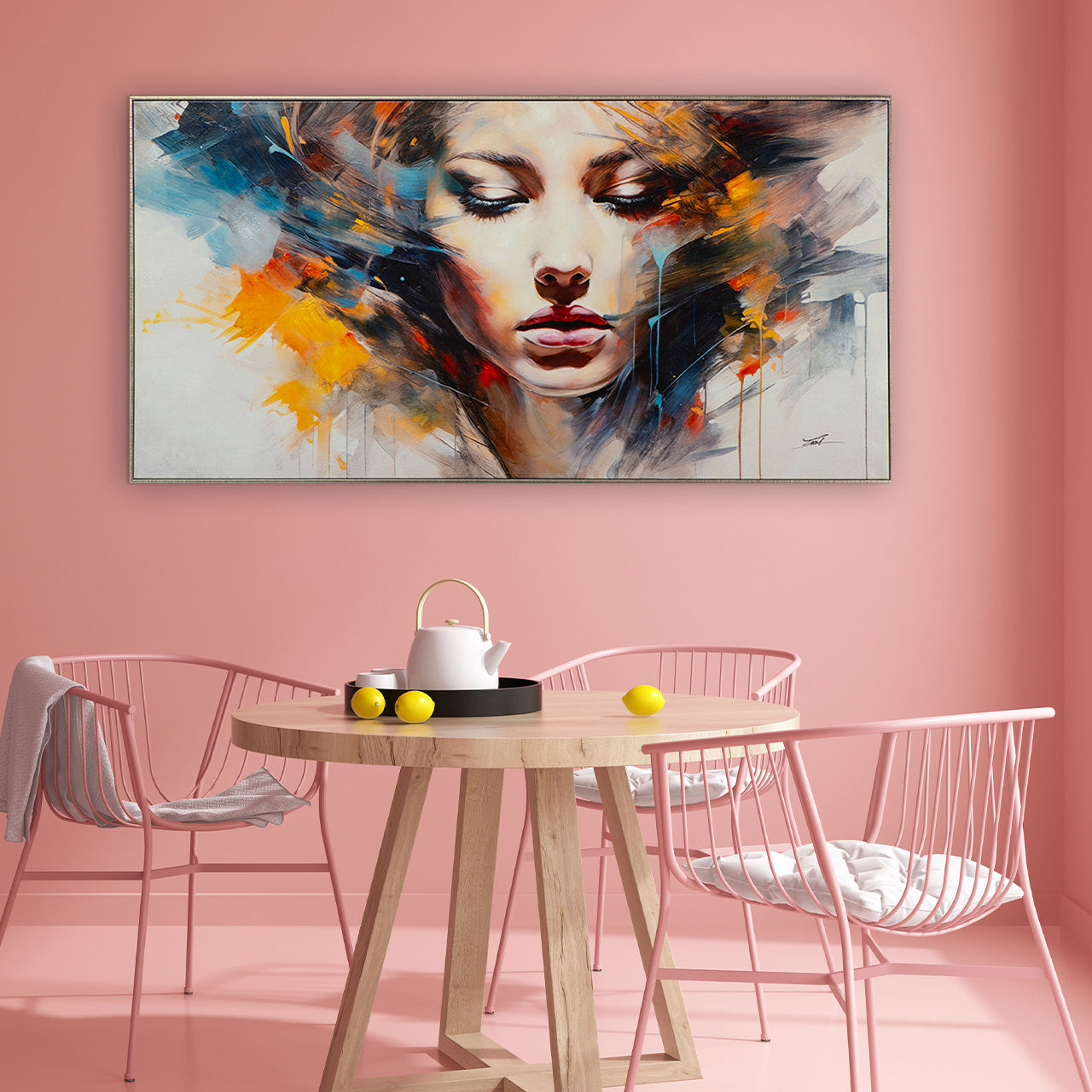 peinture Fille aux ombres colorées