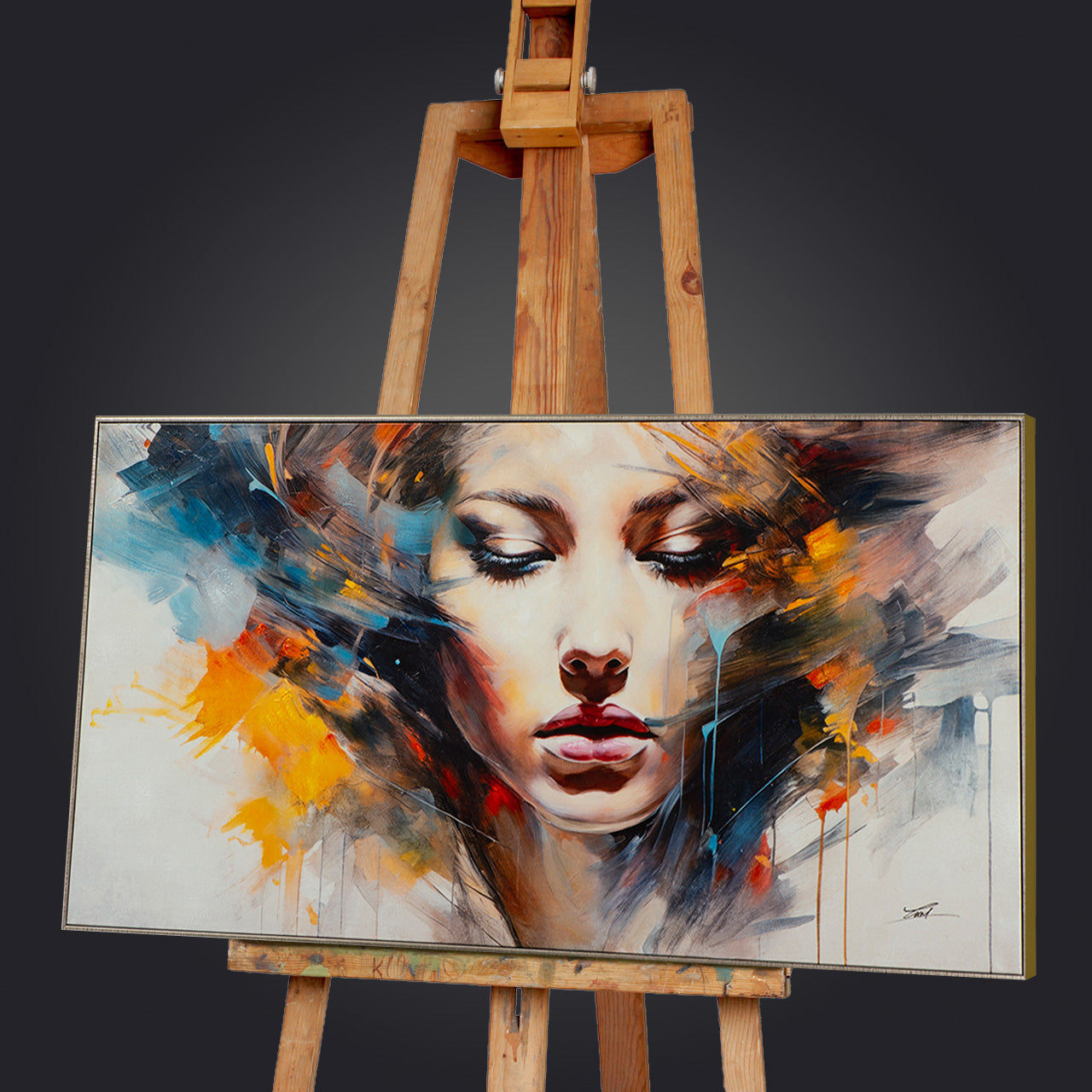 peinture Fille aux ombres colorées