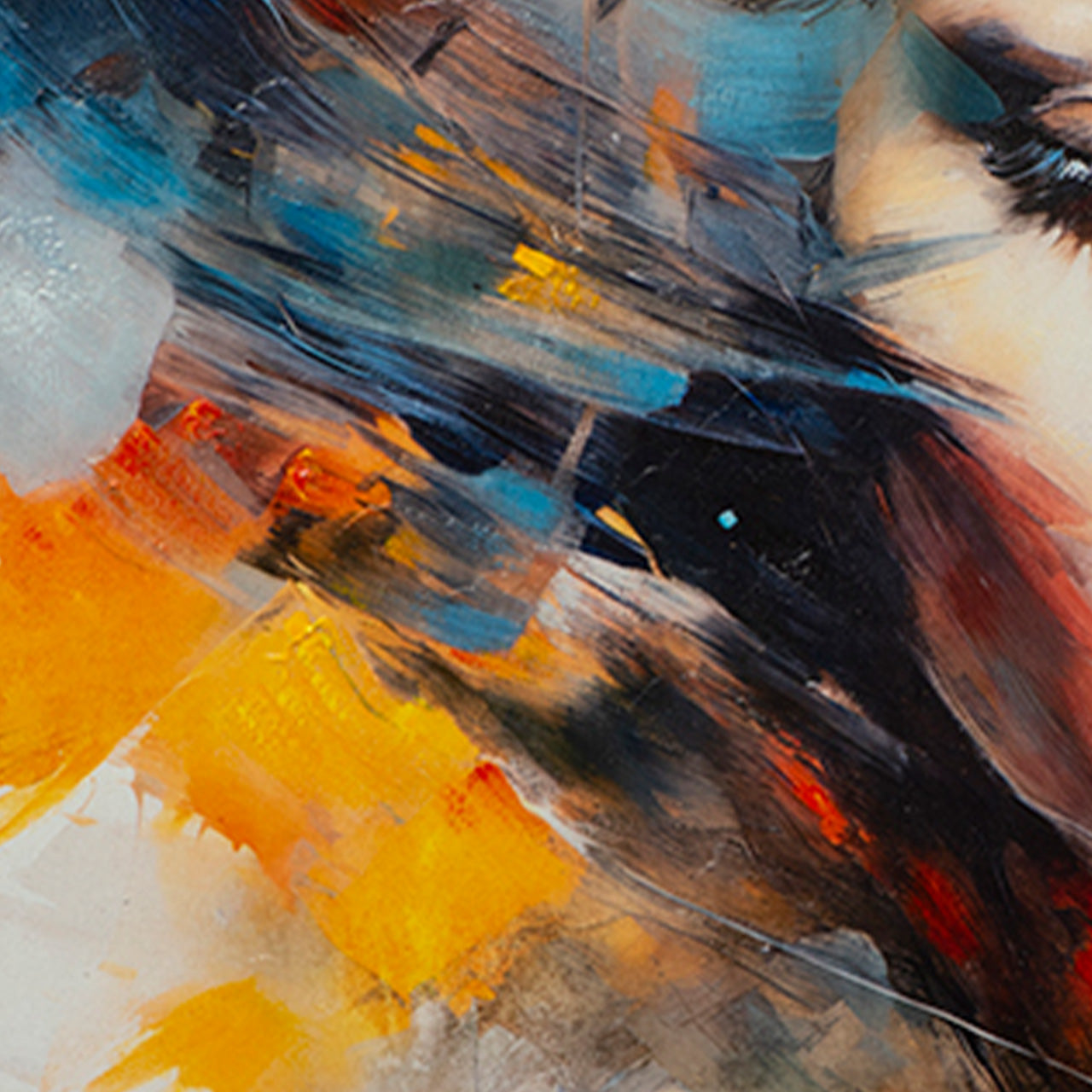 peinture Fille aux ombres colorées