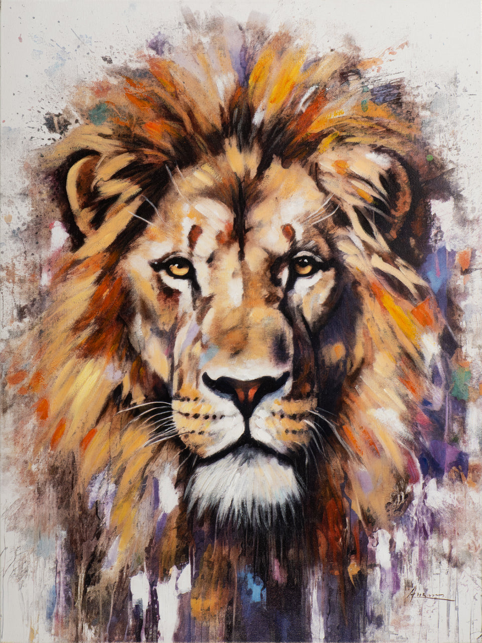 peinture Lion impressionnant