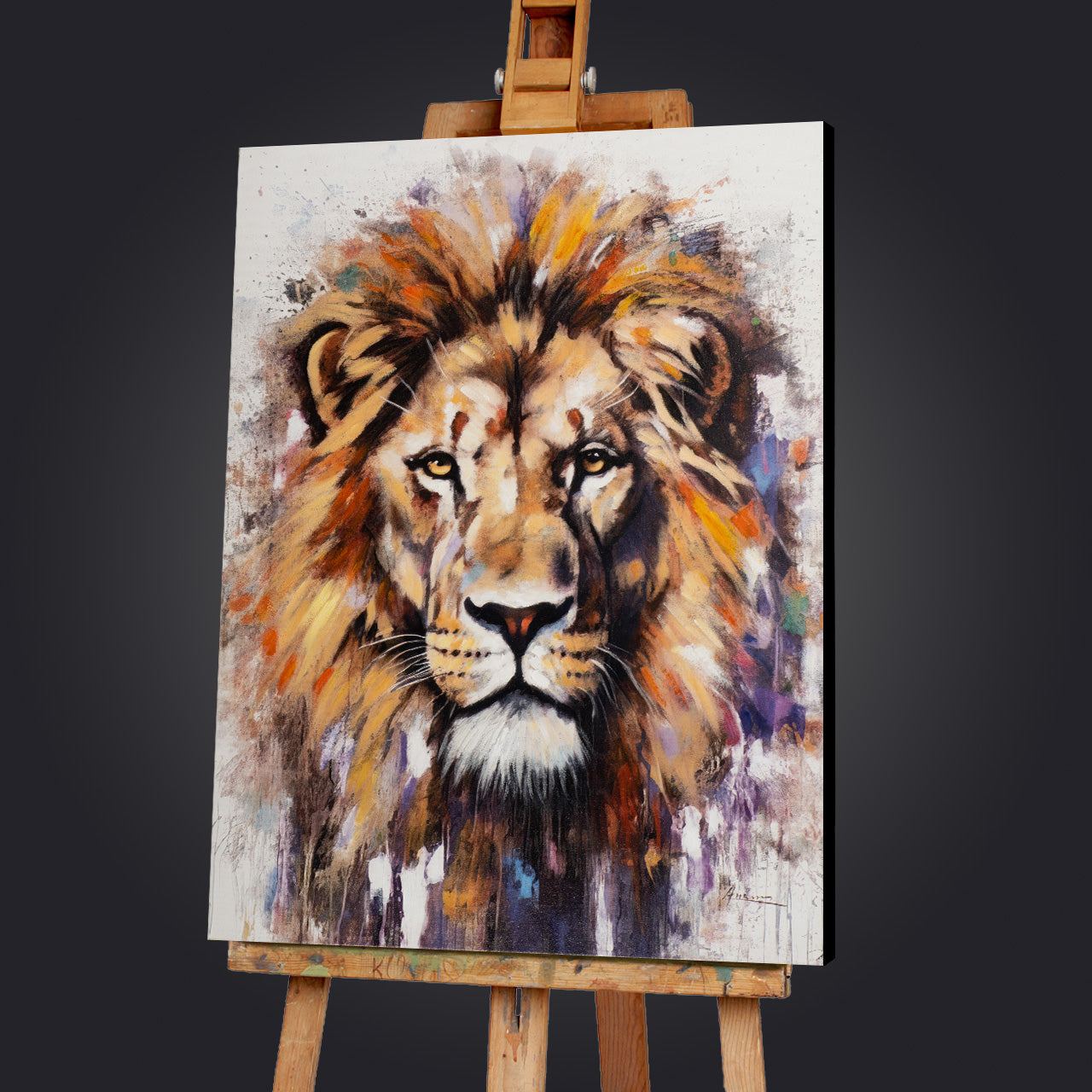 peinture Lion impressionnant