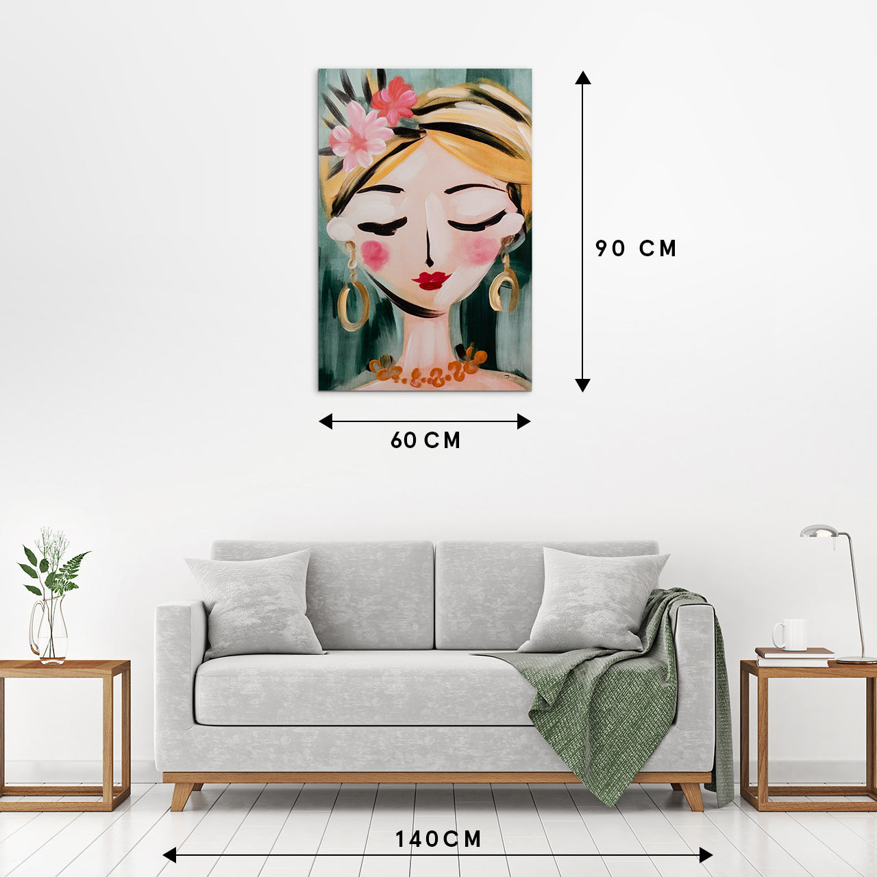 peinture Peinture naïve Fille aux fleurs