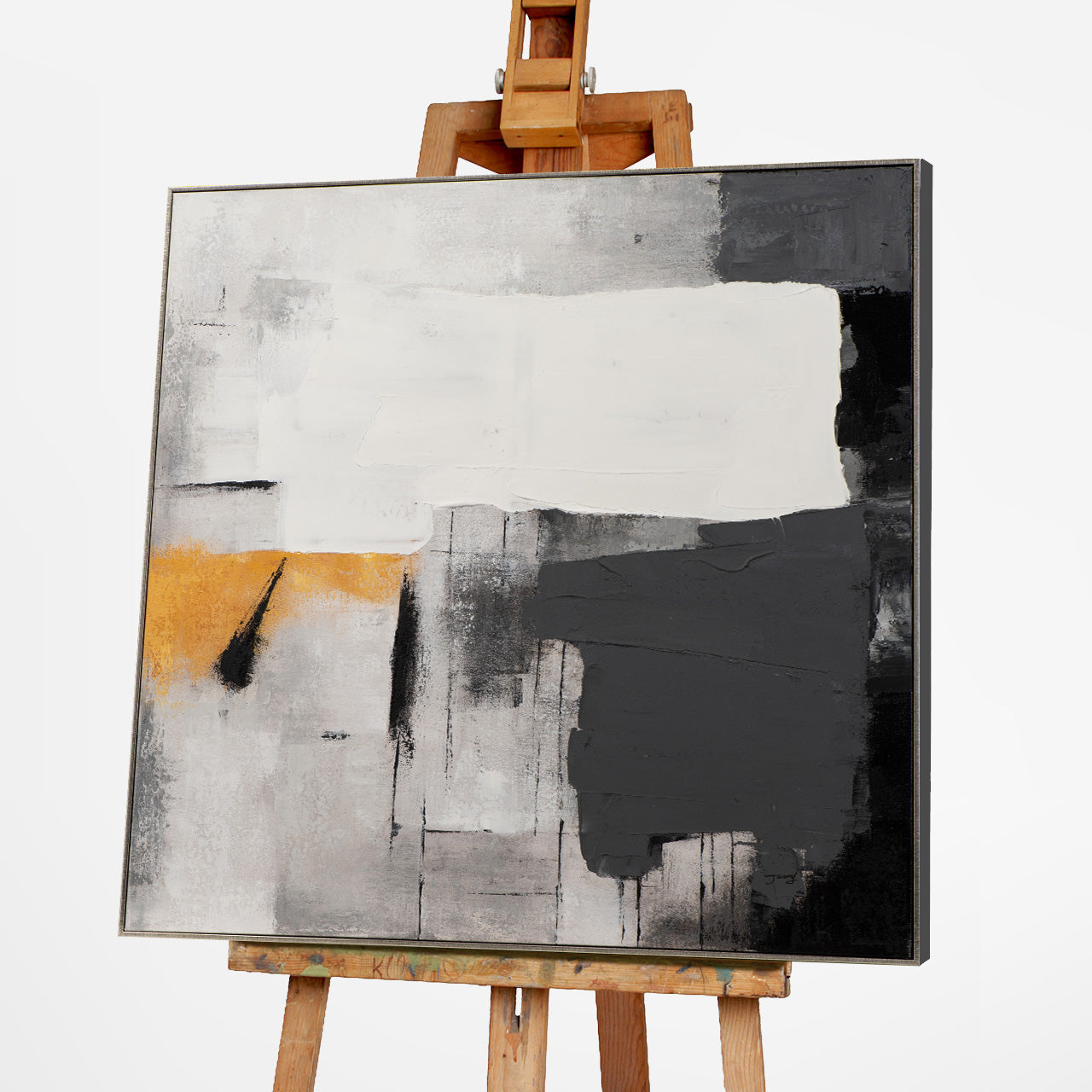 Gemälde Big White Brushstroke