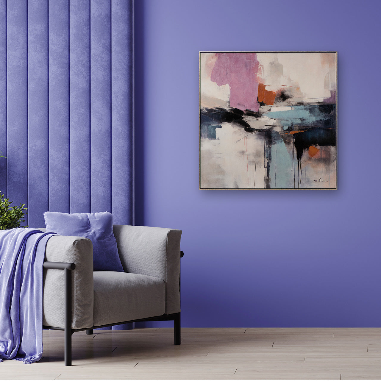 Gemälde Purple Meets Blue