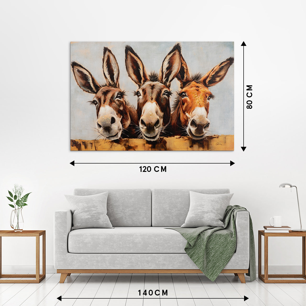 peinture Ânes curieux