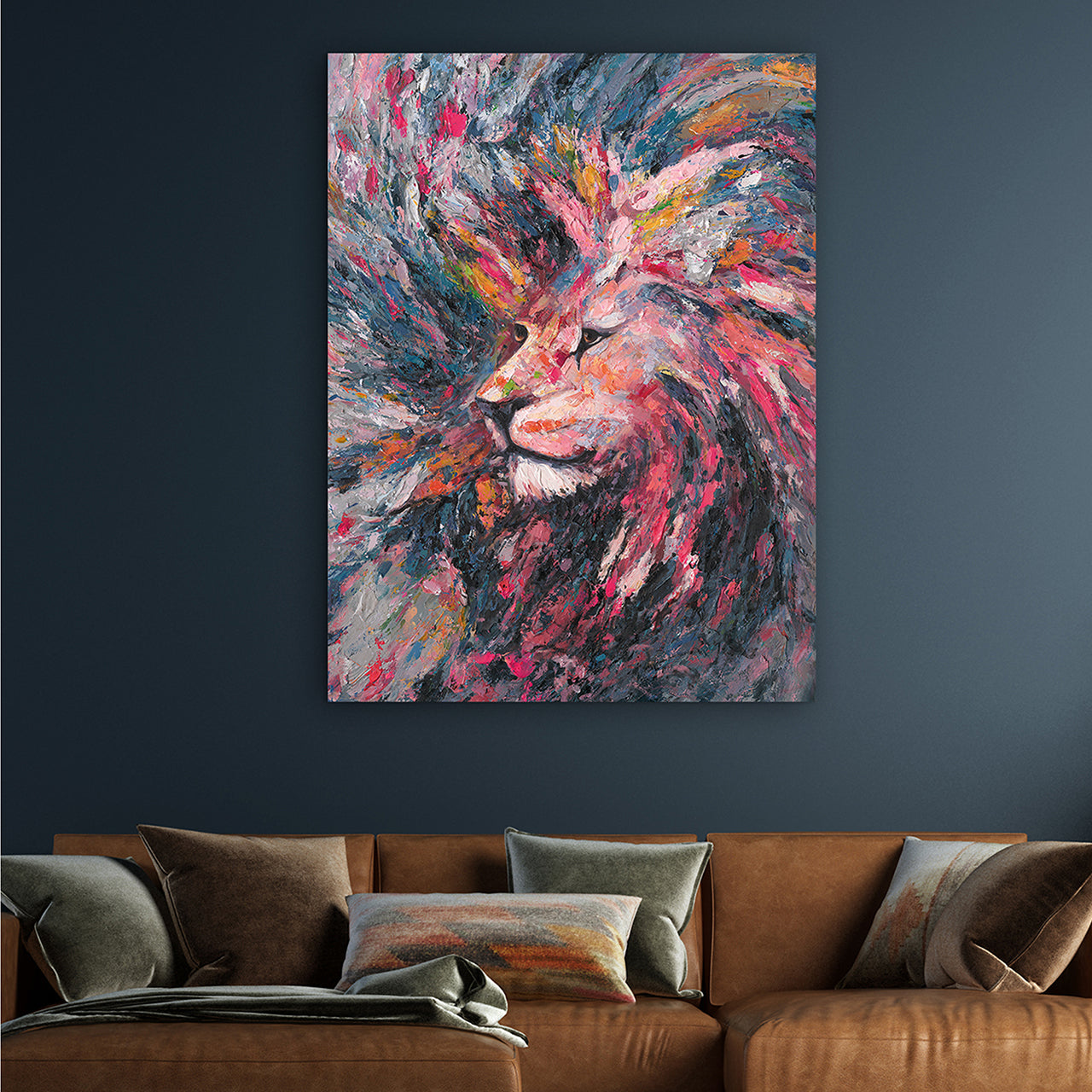 Peinture abstraite Lion