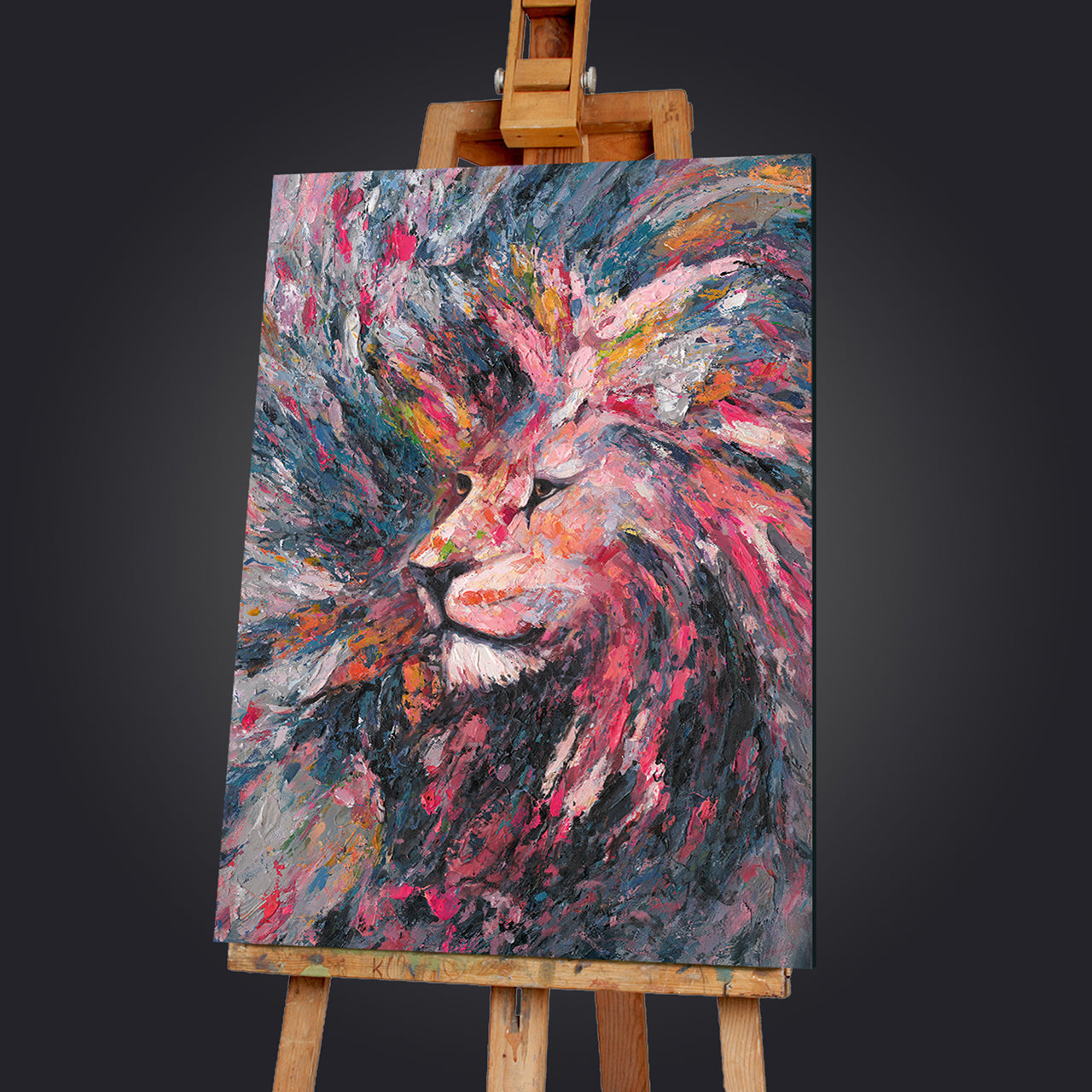 Peinture abstraite Lion
