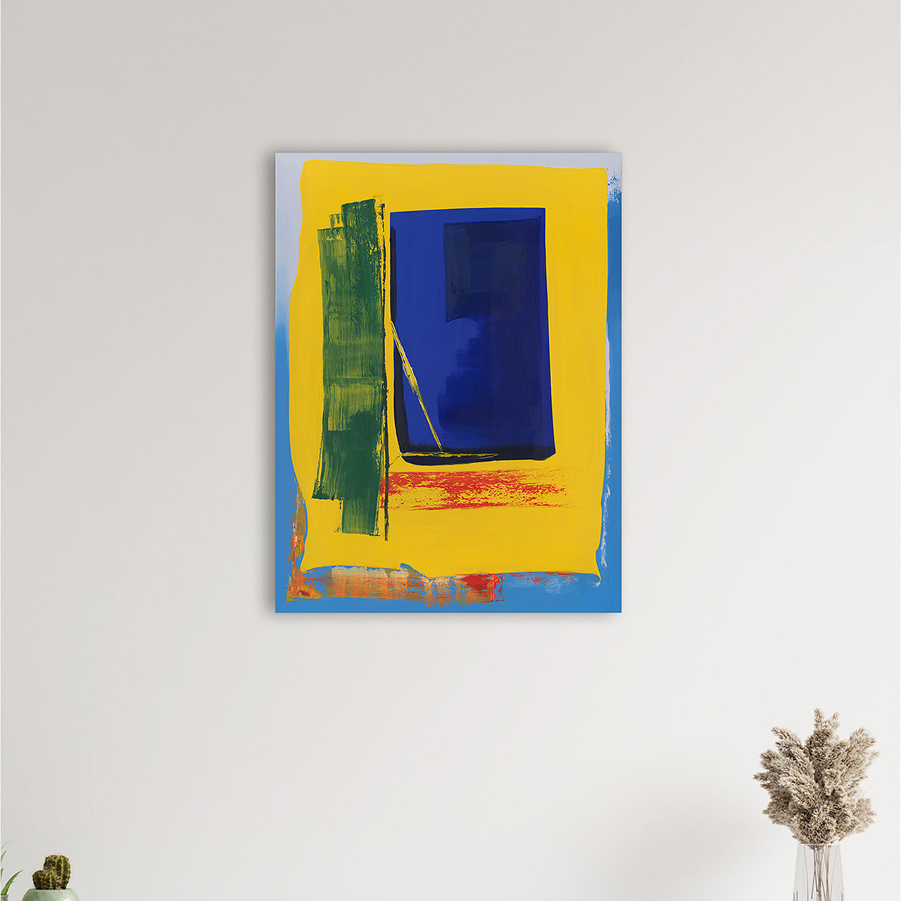 Peinture bleue et jaune