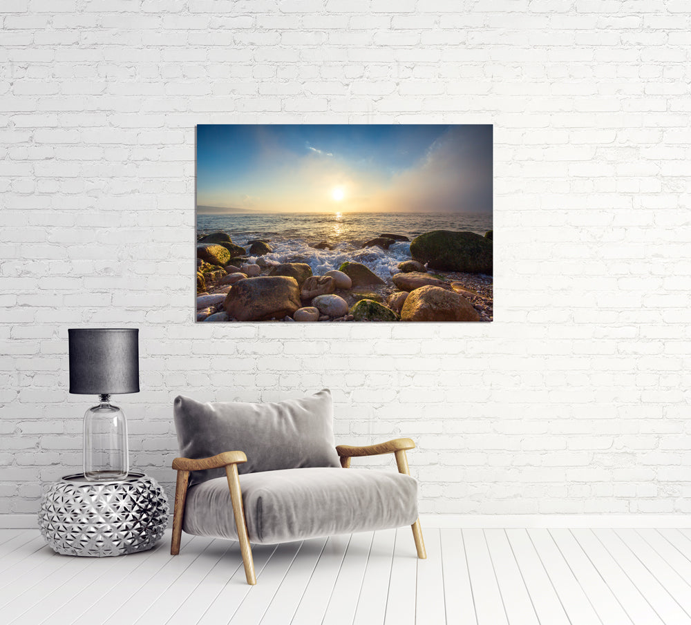 Tableau en aluminium Rocher dans les vagues