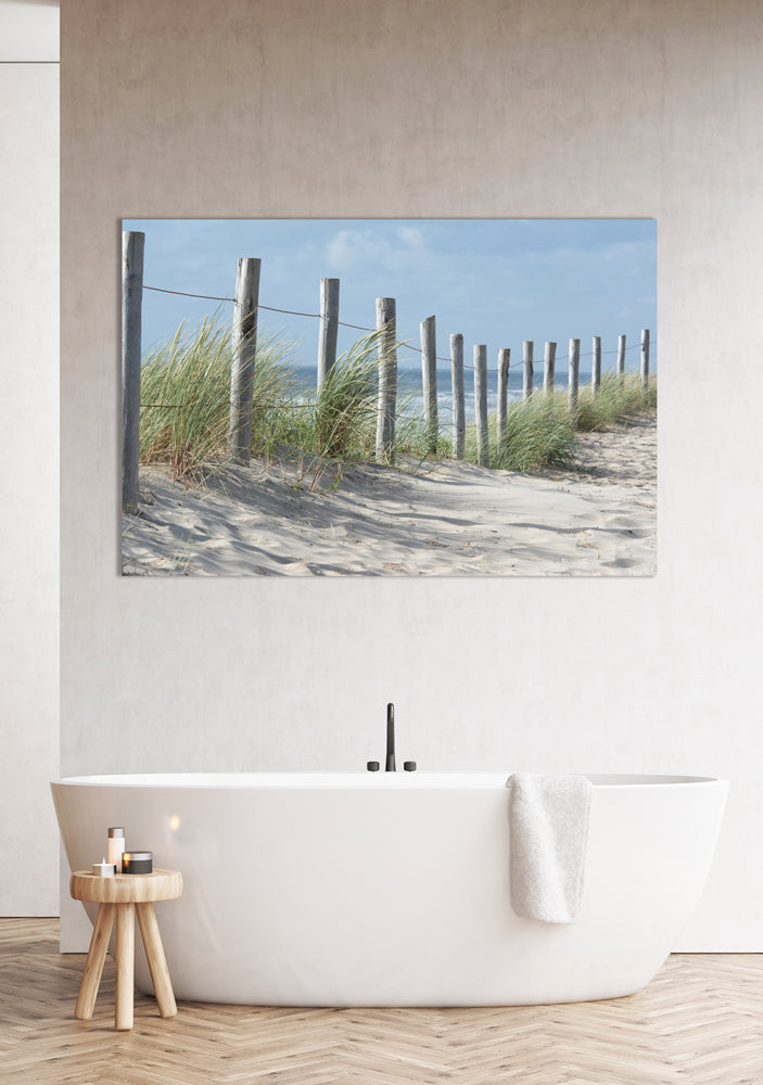 Clôture en aluminium dans les dunes