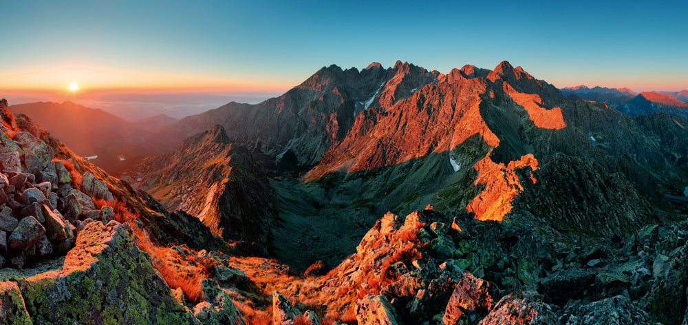 Aluminum picture Mountains at sunrise