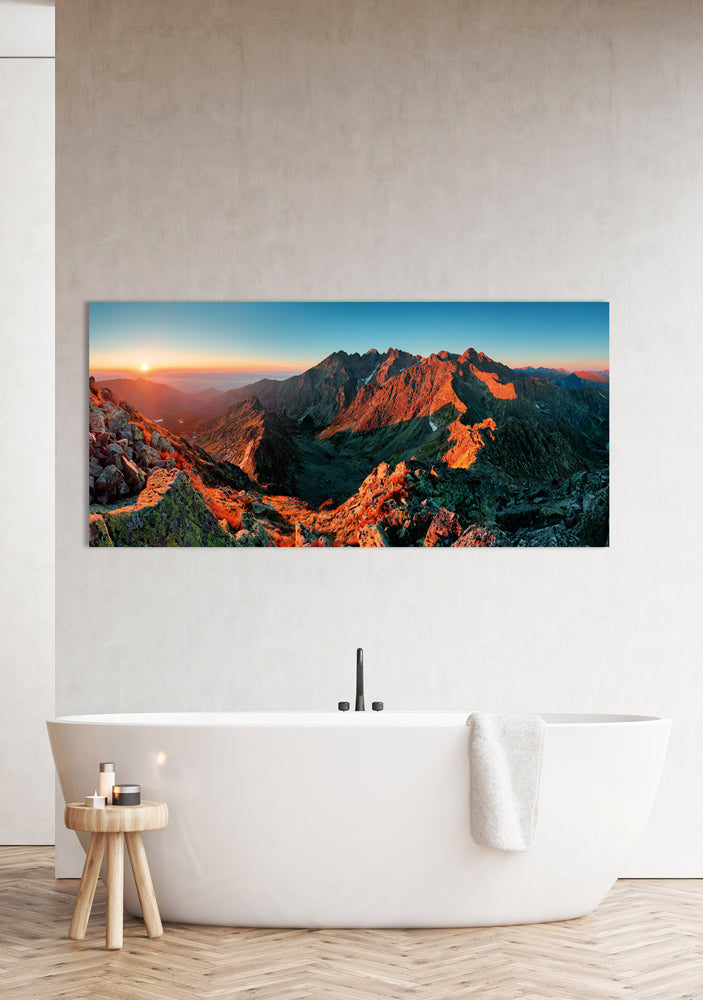 Aluminum picture Mountains at sunrise