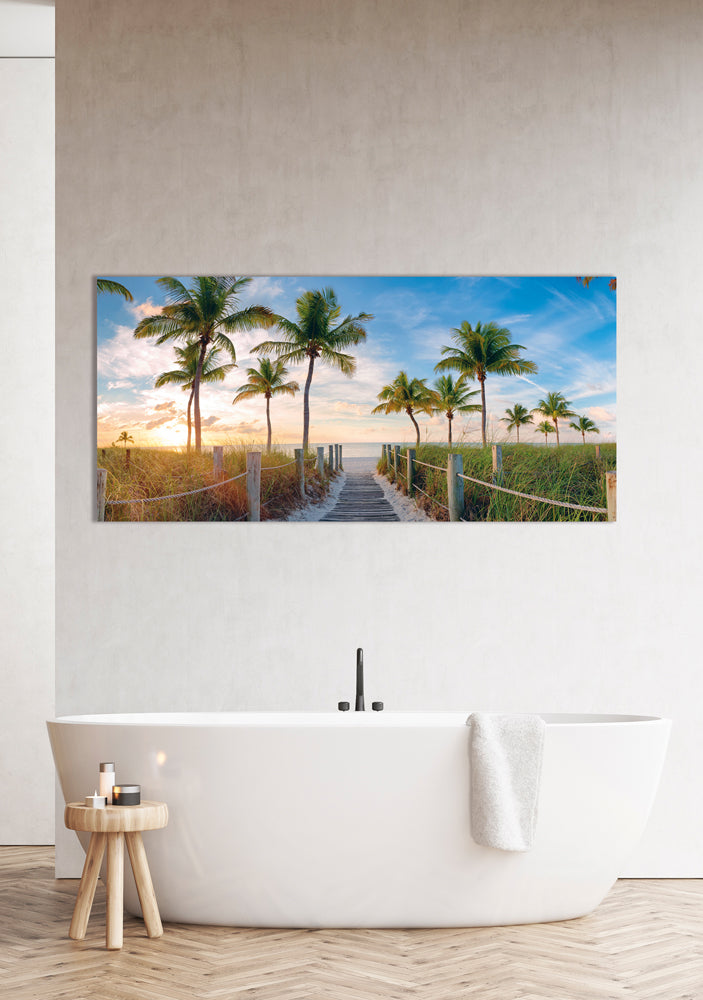 aluminum picture palm trees on the beach