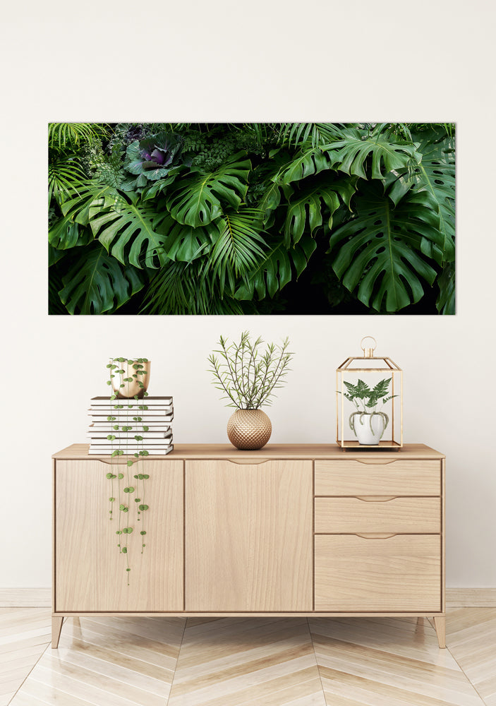 tableau aluminium Mer verte de feuilles