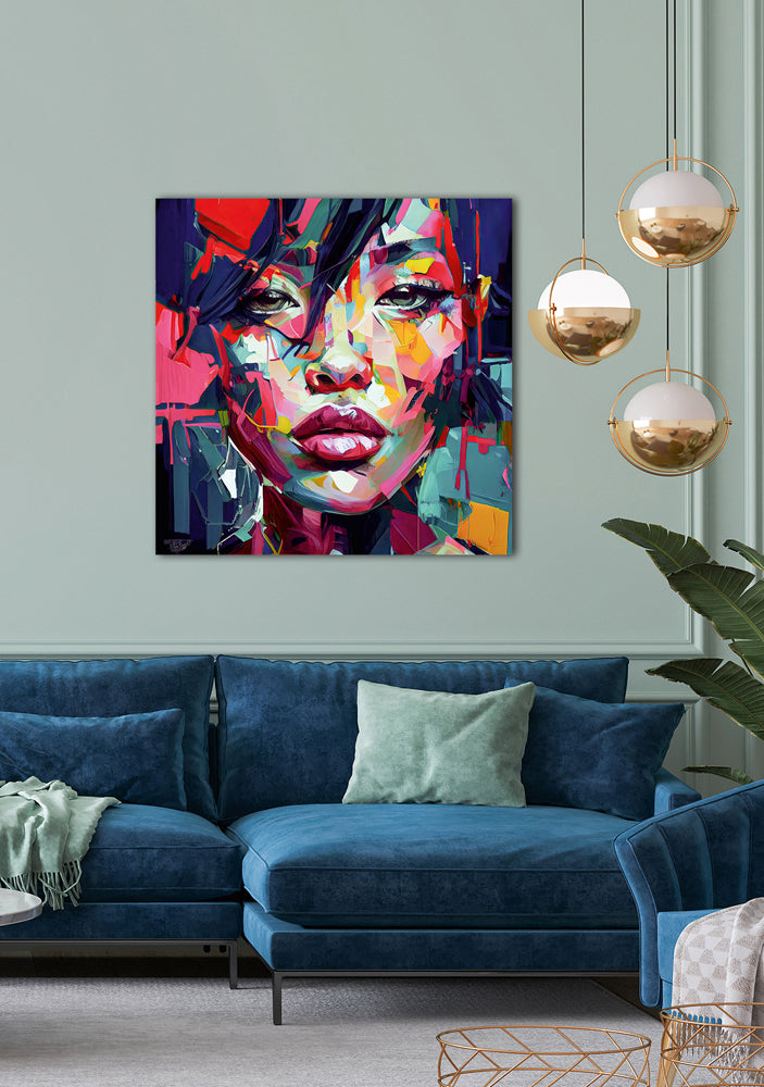 tableau en aluminium Portrait coloré