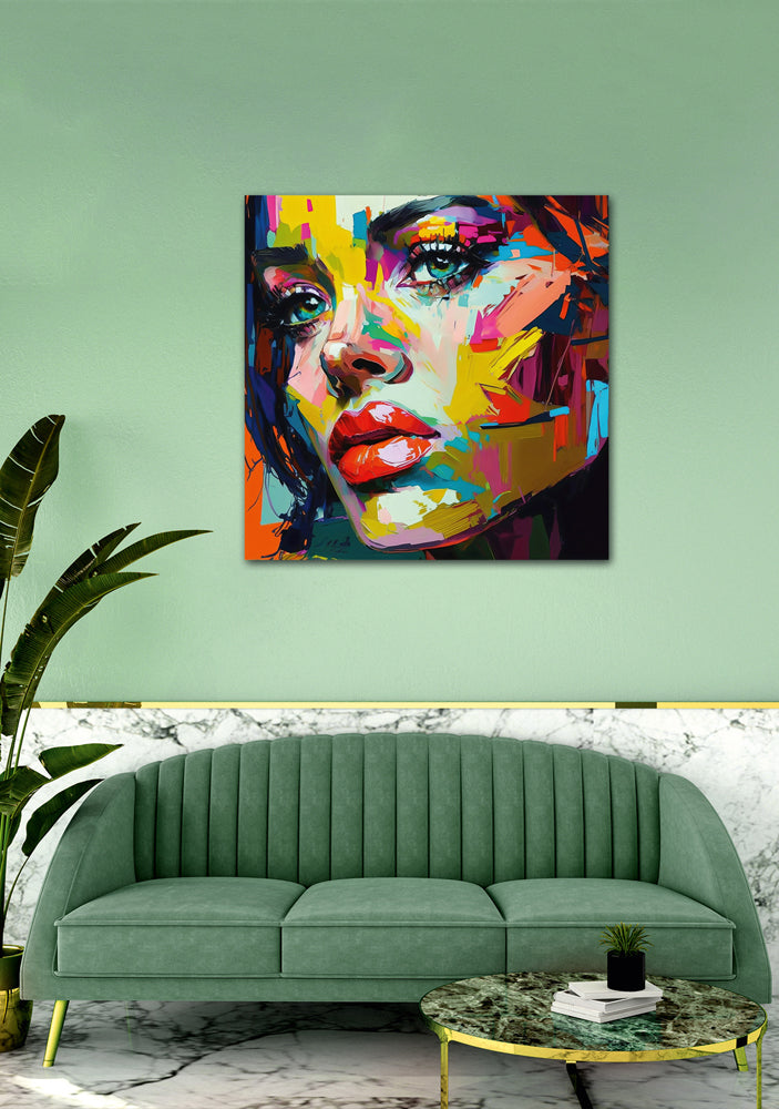 Alubild Buntes Portrait