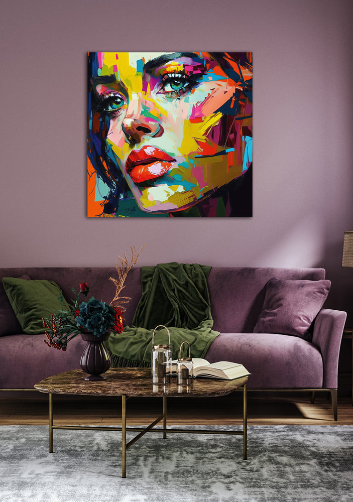 tableau en aluminium Portrait coloré