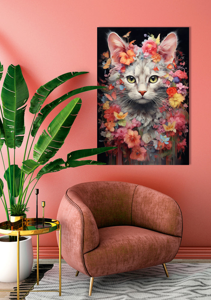 aluminum picture Flower Cat