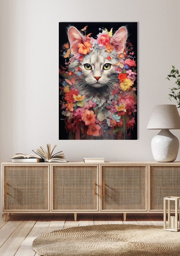 aluminum picture Flower Cat