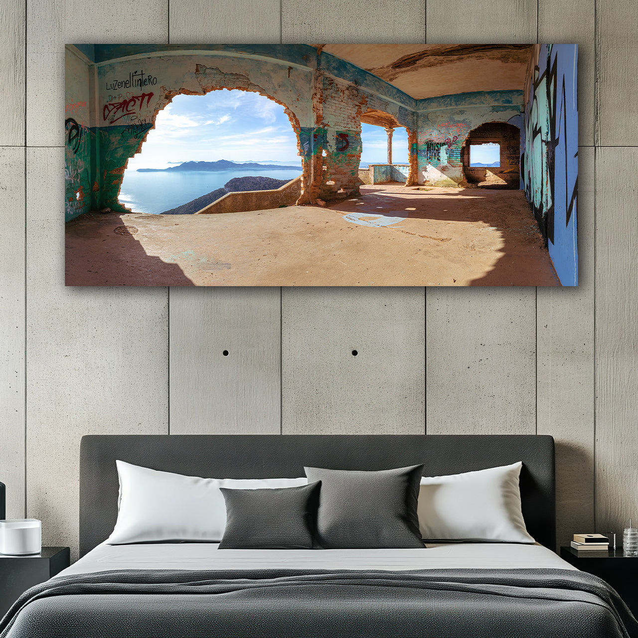 Tableau alu Lieu abandonné en bord de mer