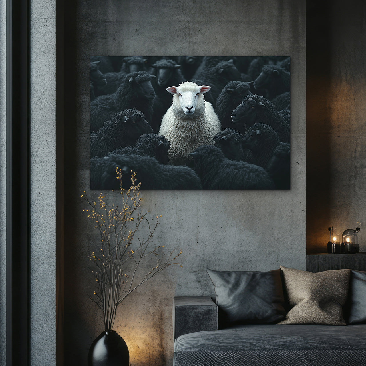 Aluminum Print White Sheep