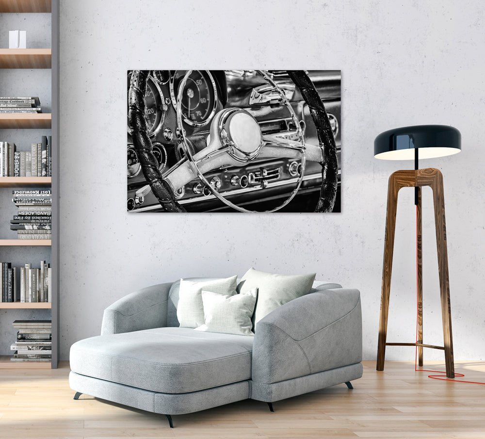 Volant de voiture vintage en aluminium