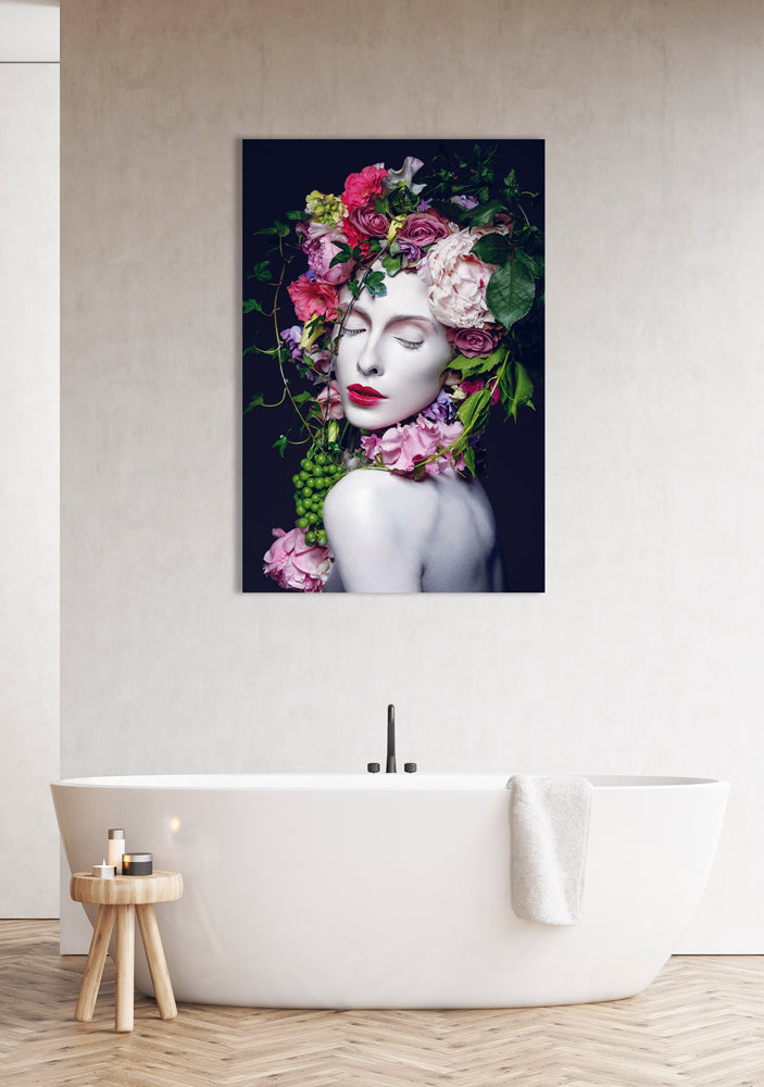 Akustikbild Pro Hübsche Frau mit Blumen
