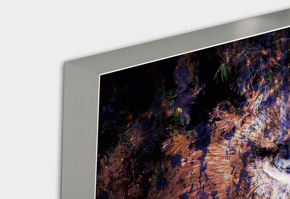 Tableau acoustique Lion en bleu