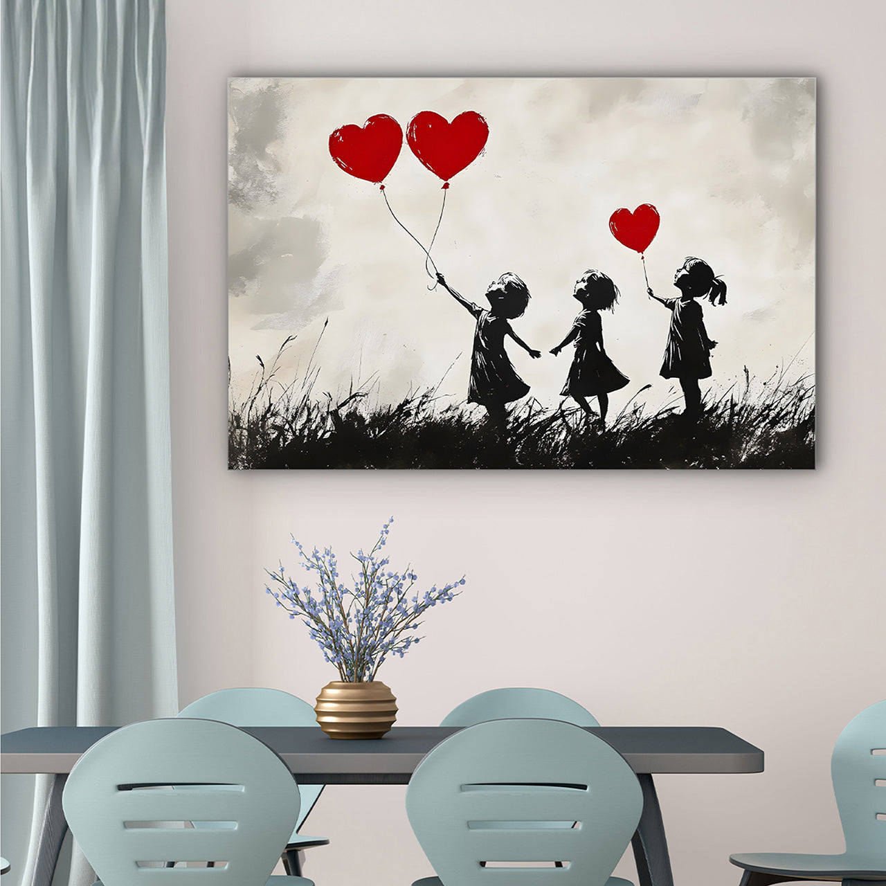 Tableau acoustique Slim Love Balloons