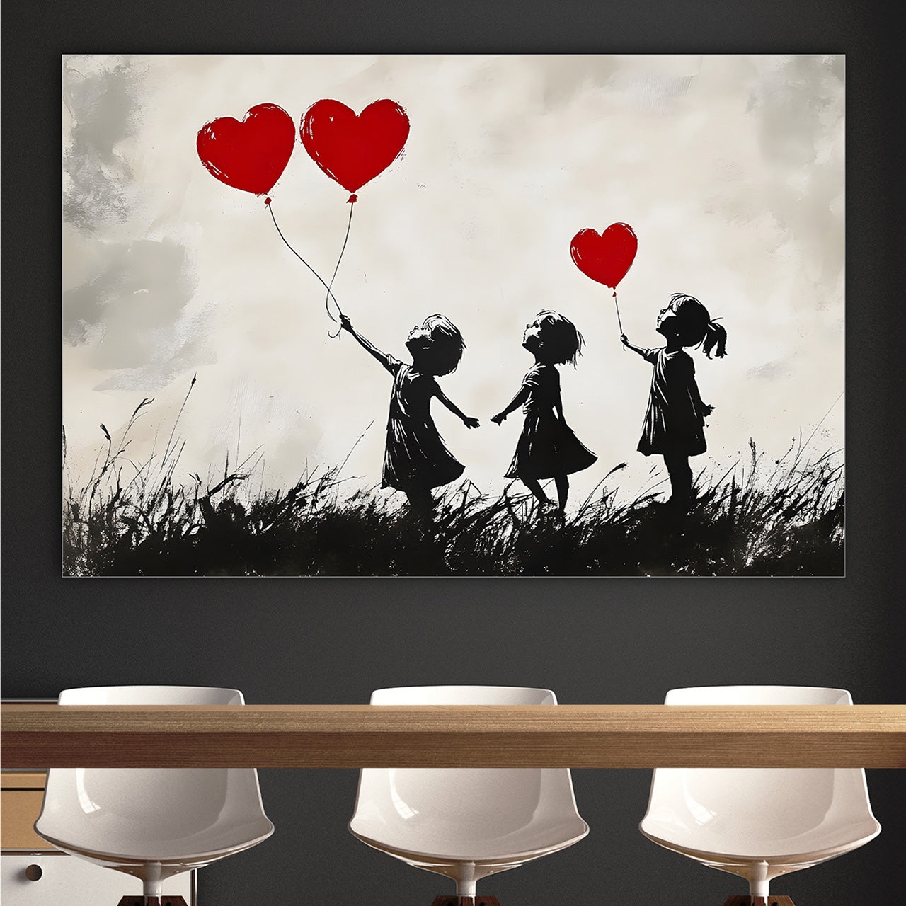 Tableau acoustique Slim Love Balloons