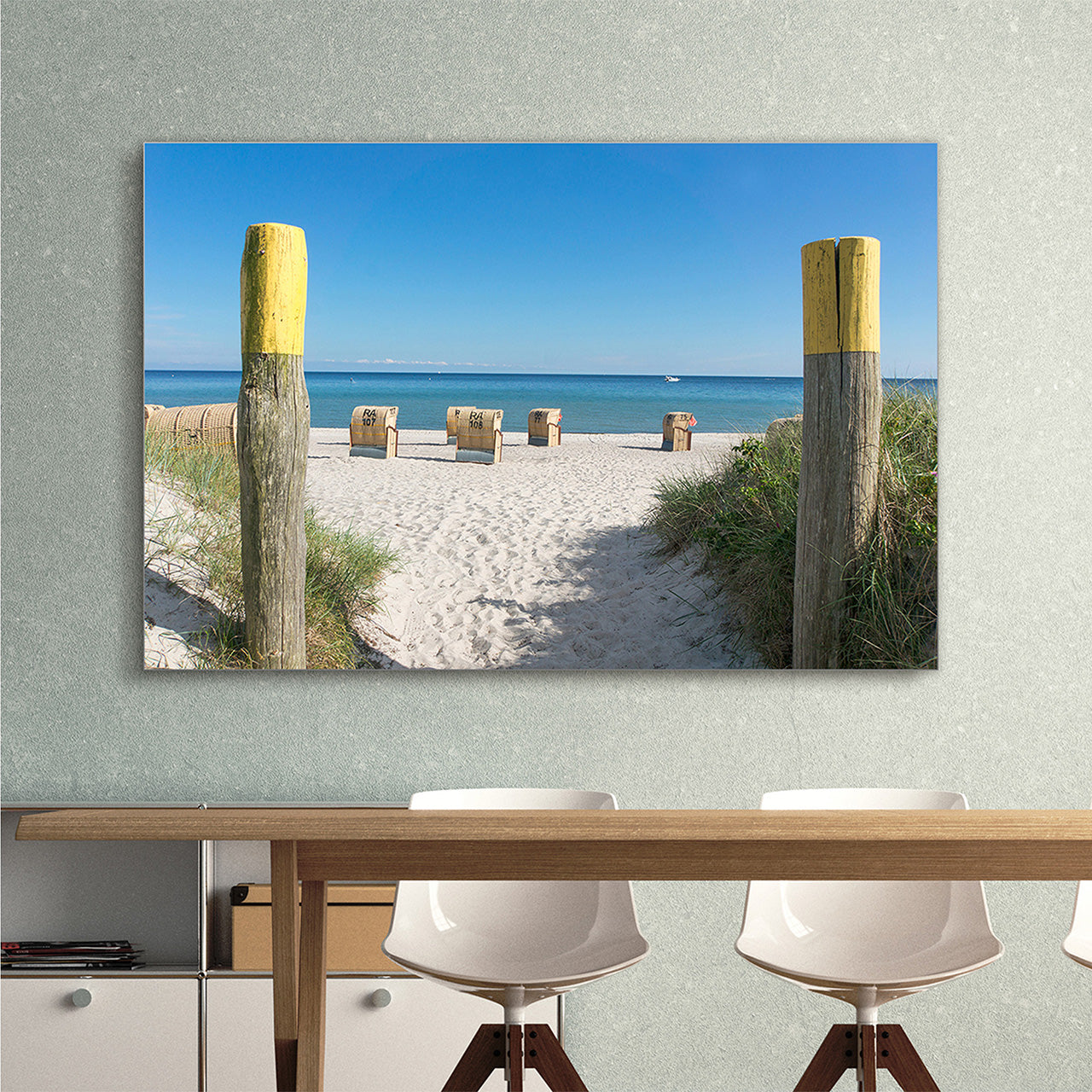 Akustikbild Slim Strandkörbe Meerblick