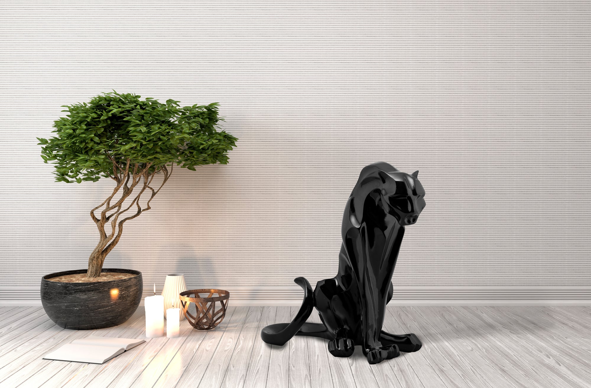 Sculpture Sitting Panther