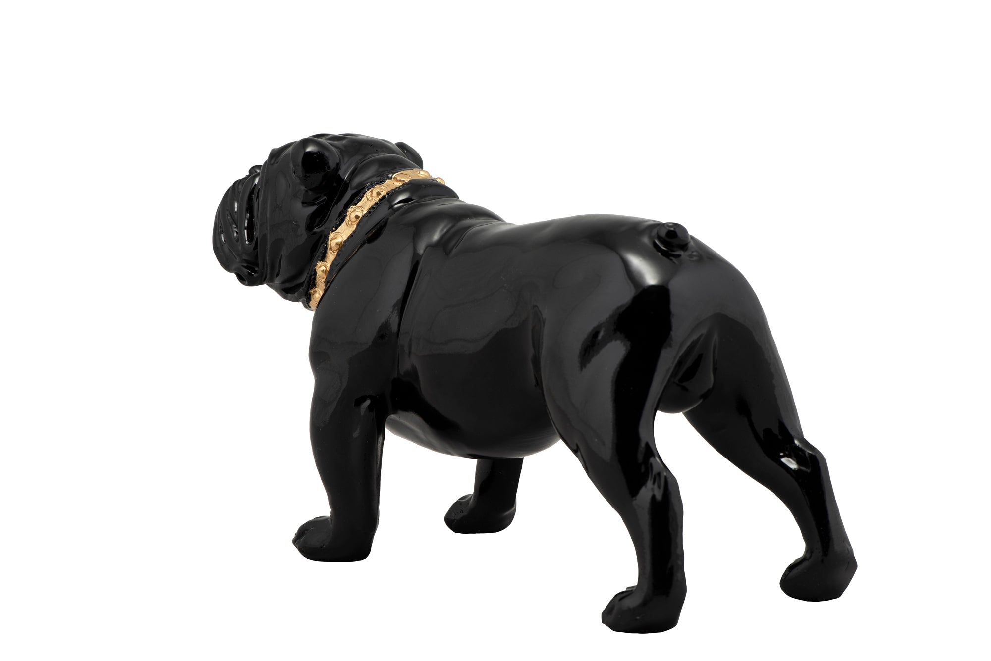 Sculpture Bulldog with Golden Collar