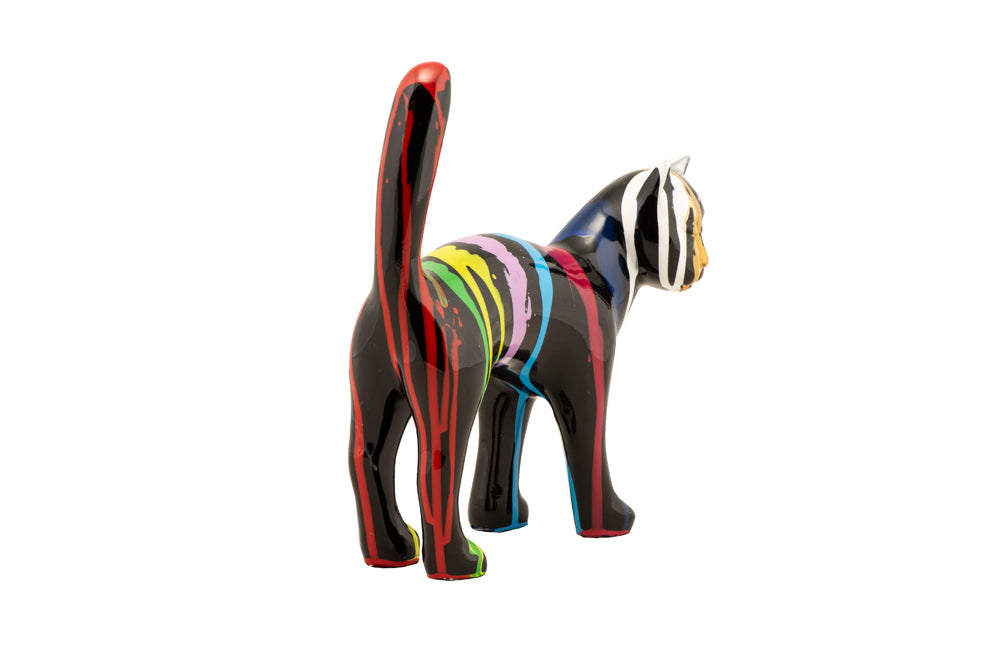 Skulptur Bunte Katze III