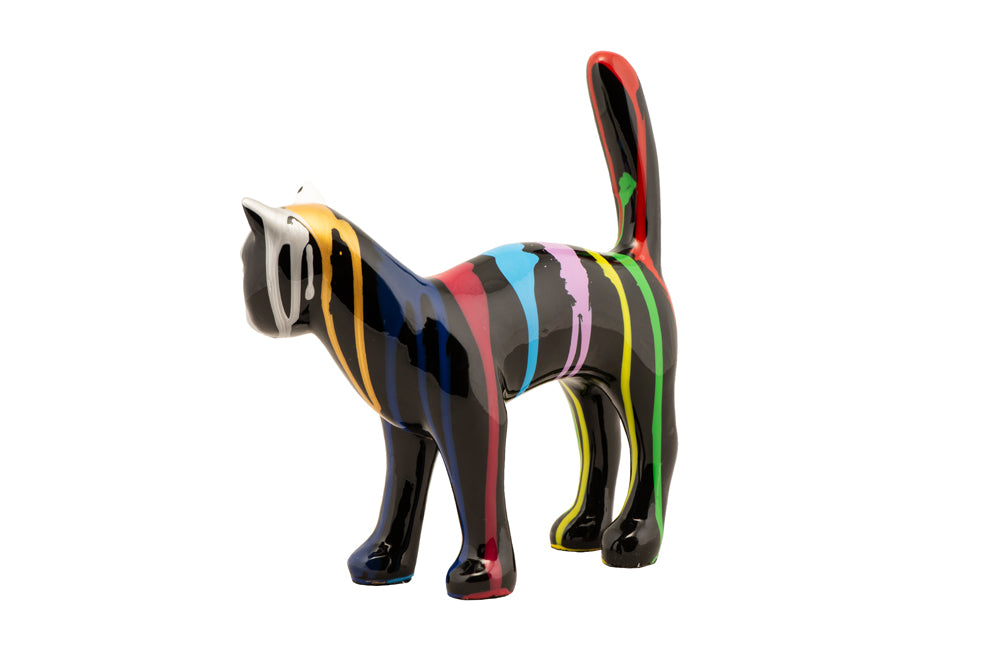 Skulptur Bunte Katze III
