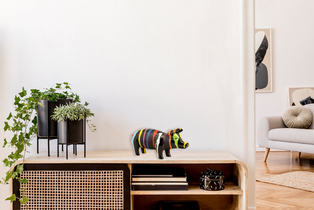 Skulptur Buntes Schweinchen