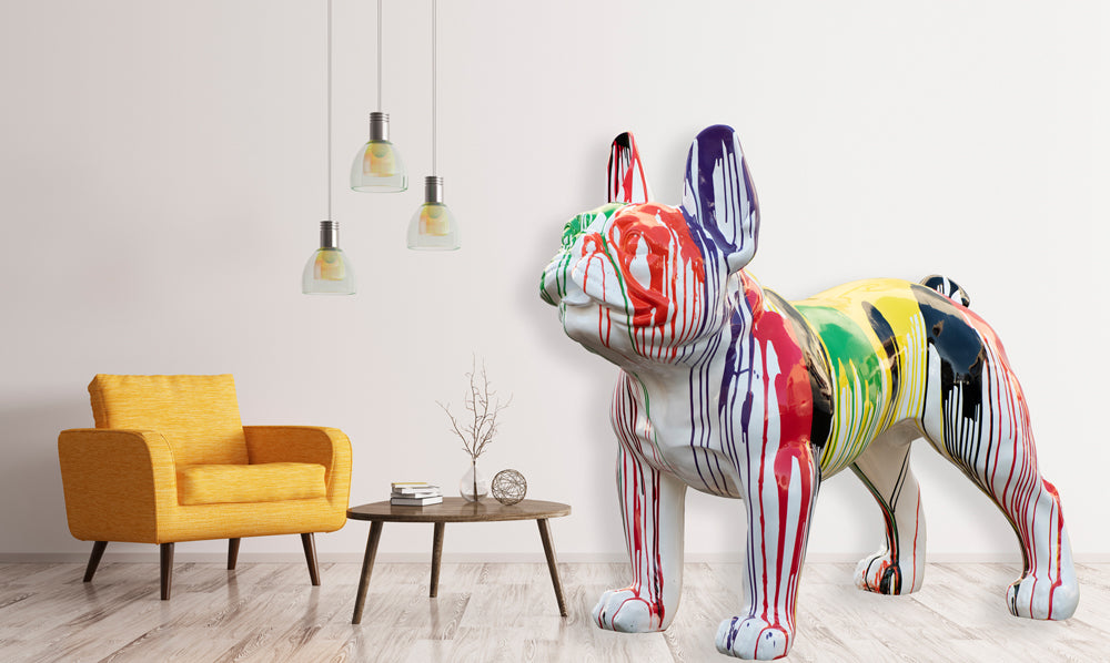 Skulptur Bunte Bulldogge XXL