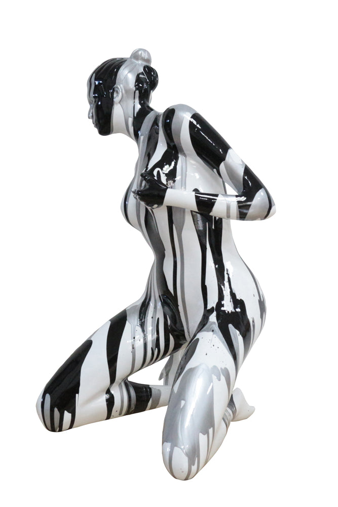 Sculpture Nu en Argent-Noir