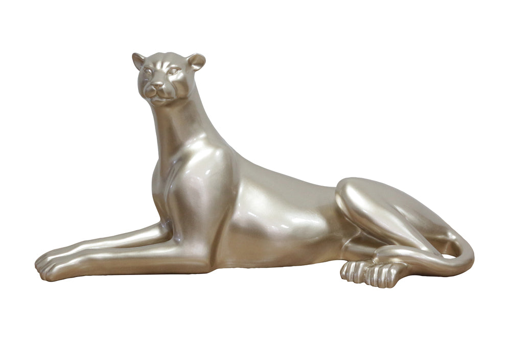 Skulptur Eleganter Gepard liegend