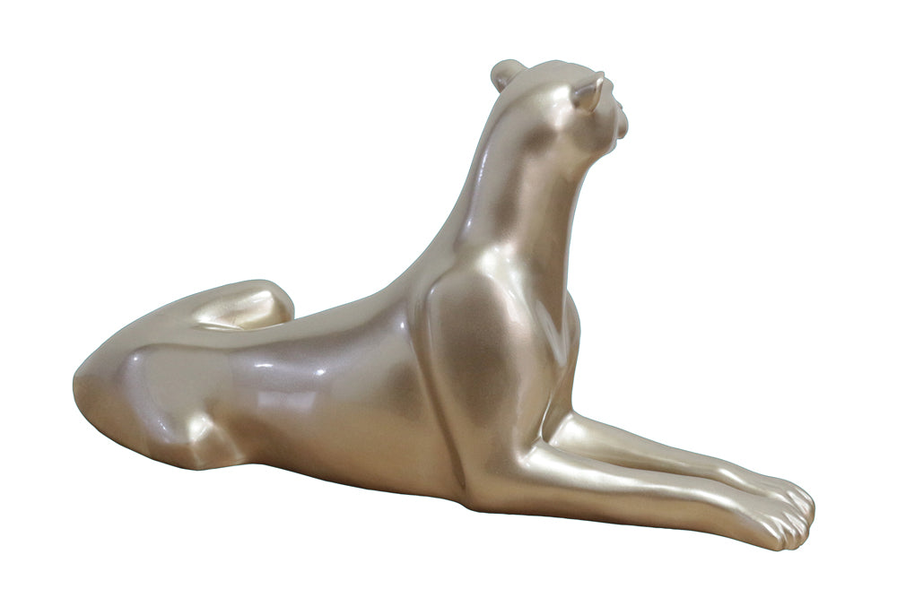 Skulptur Eleganter Gepard liegend