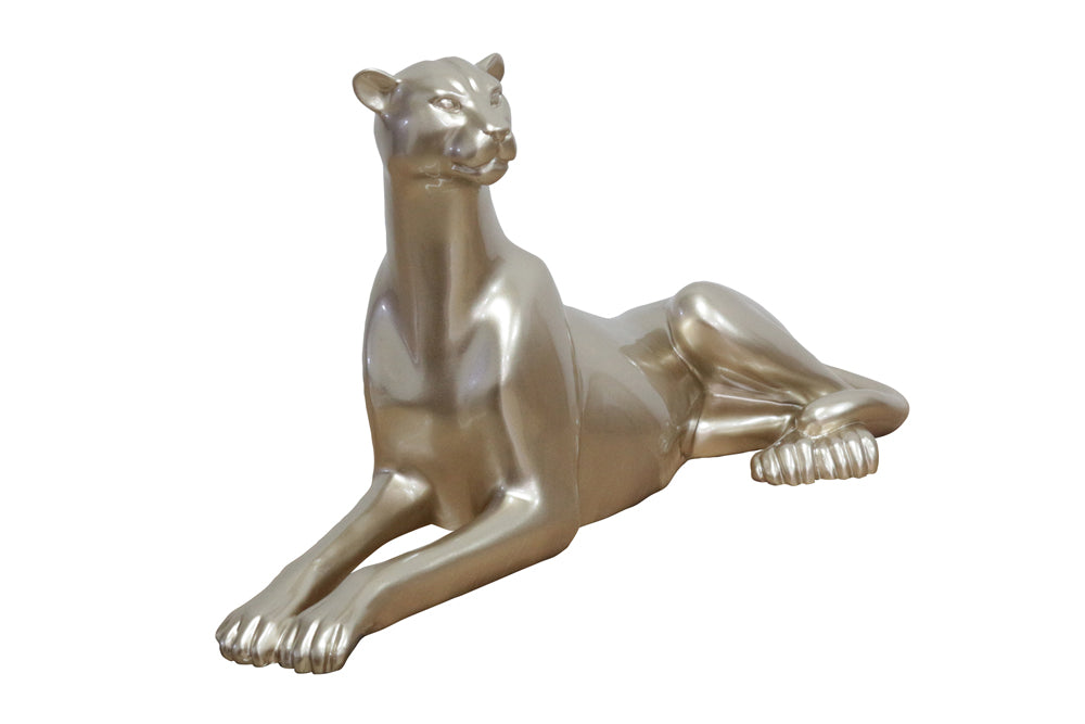 Skulptur Eleganter Gepard liegend