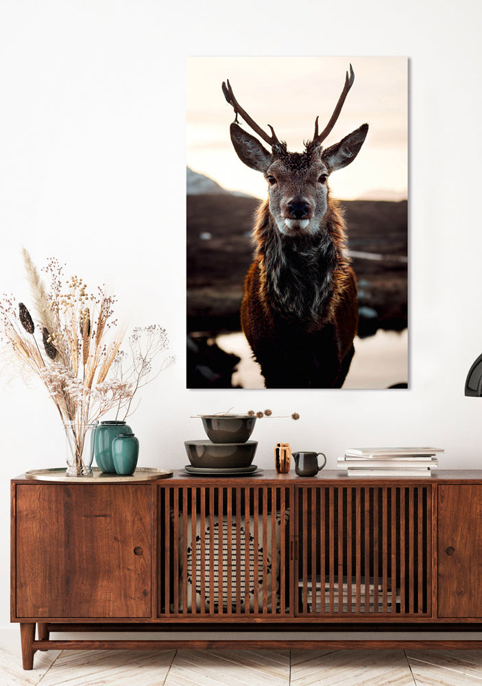 Glass Picture Reindeer in the Tundra