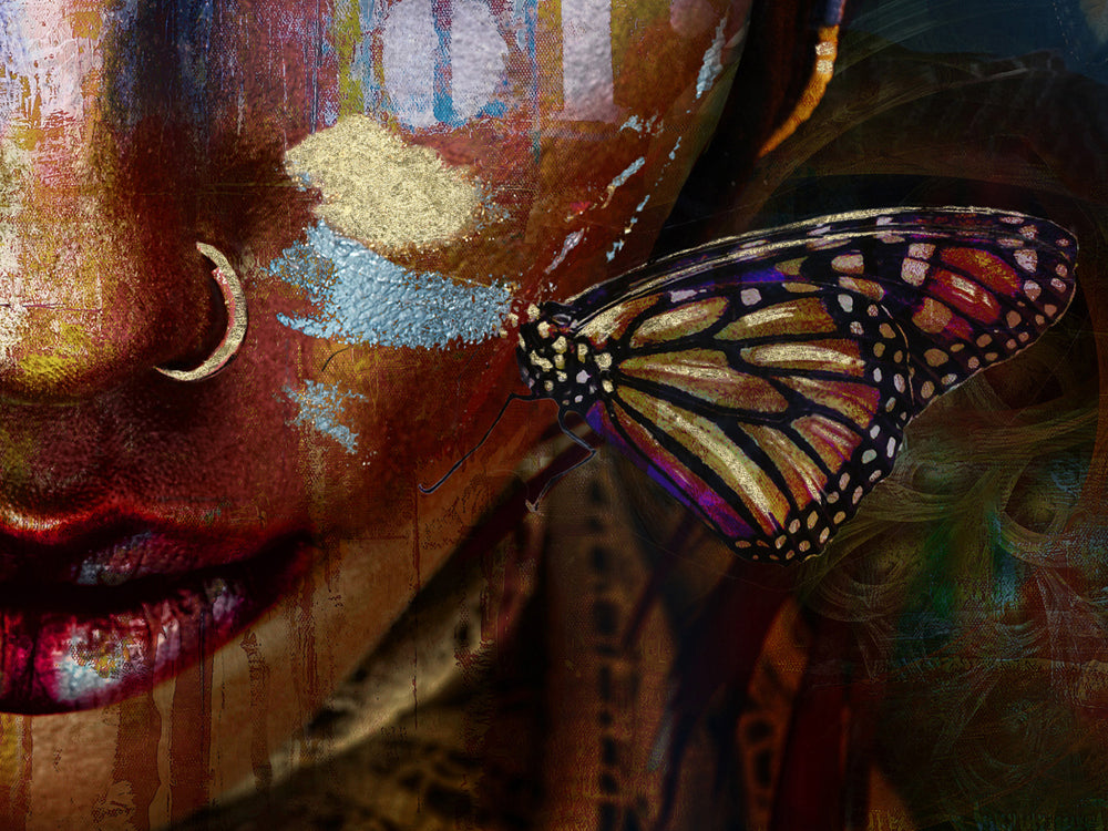 Glass picture Woman with Face Painting